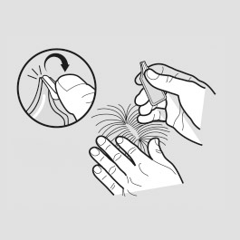 Schritt 1: Pipette aufrecht halten und abbrechen.